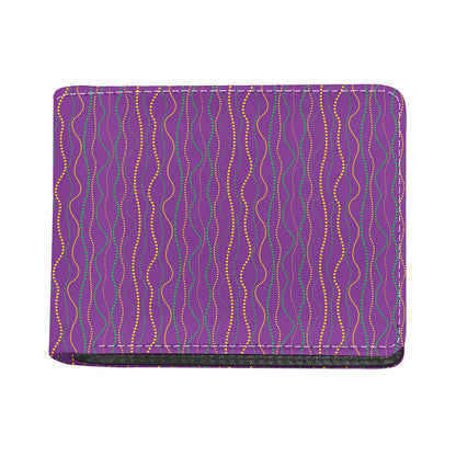 Mardi Gras Dot Pattern Print Bifold Wallet