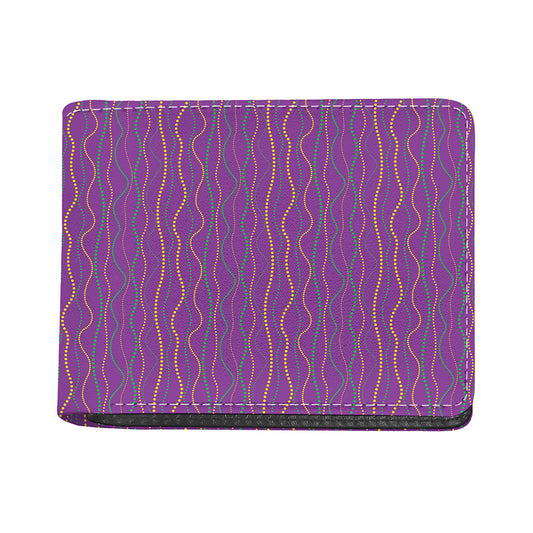 Mardi Gras Dot Pattern Print Bifold Wallet