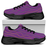 Mardi Gras Dot Pattern Print Black Chunky Shoes