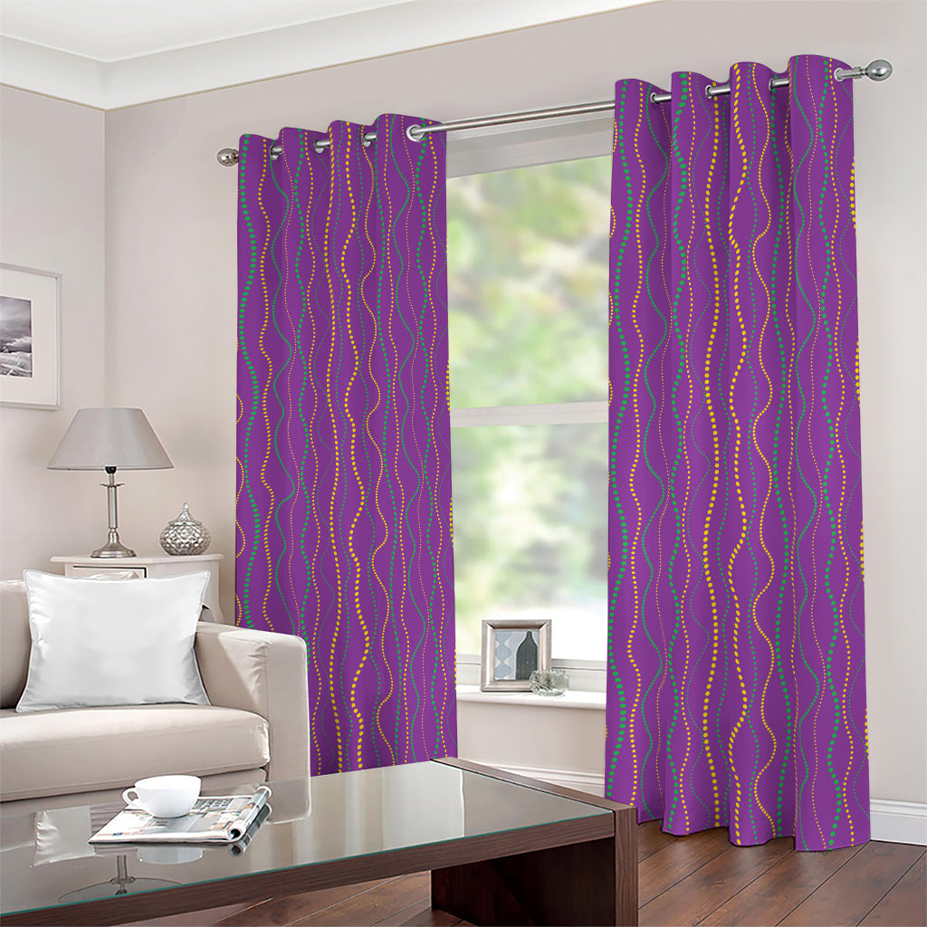 Mardi Gras Dot Pattern Print Blackout Grommet Curtains