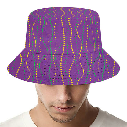 Mardi Gras Dot Pattern Print Bucket Hat