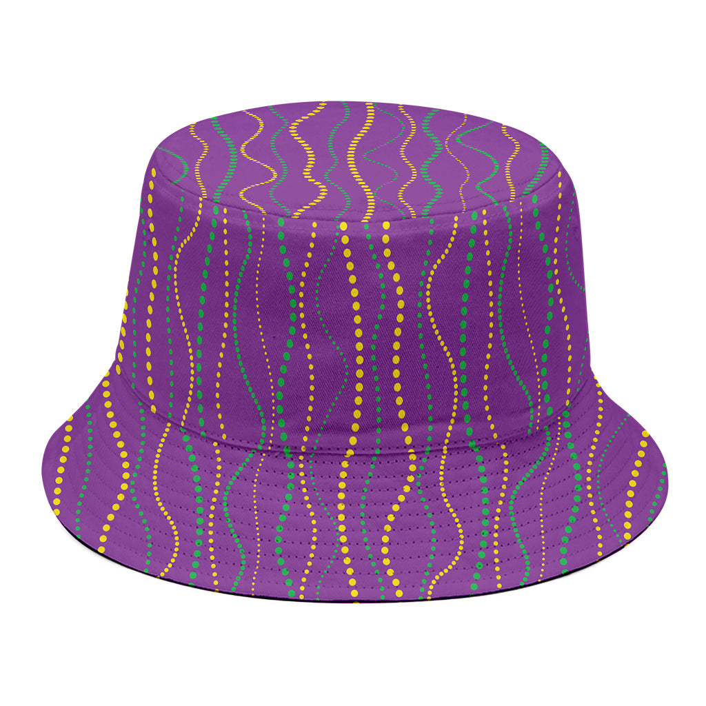 Mardi Gras Dot Pattern Print Bucket Hat