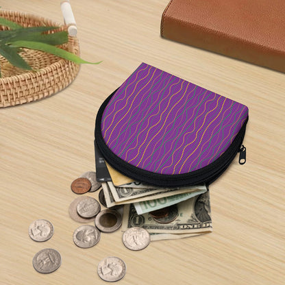 Mardi Gras Dot Pattern Print Coin Purse