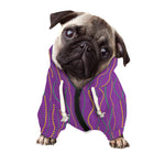 Mardi Gras Dot Pattern Print Dog Zip Up Hoodie