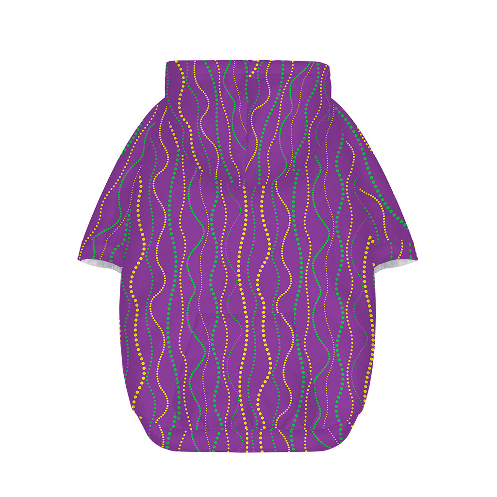 Mardi Gras Dot Pattern Print Dog Zip Up Hoodie