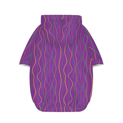 Mardi Gras Dot Pattern Print Dog Zip Up Hoodie