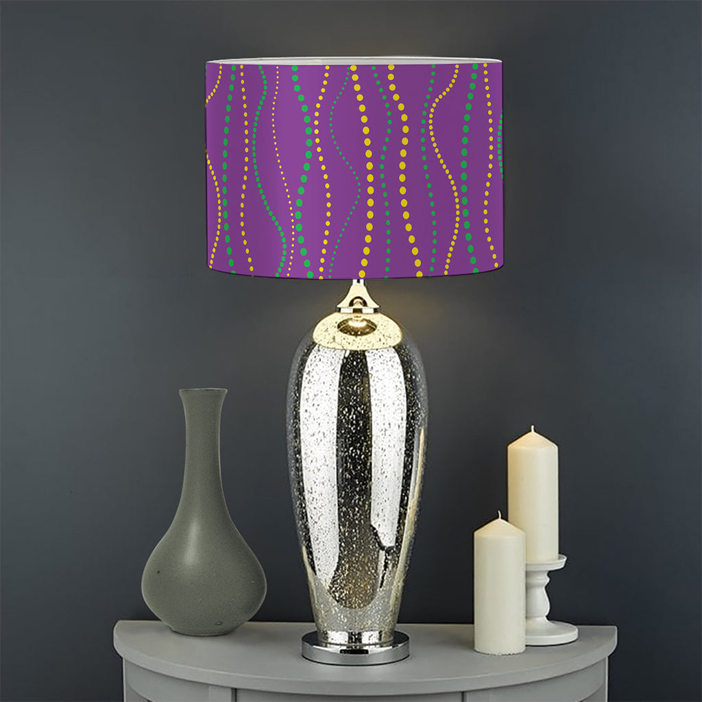 Mardi Gras Dot Pattern Print Drum Lamp Shade