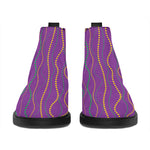 Mardi Gras Dot Pattern Print Flat Ankle Boots
