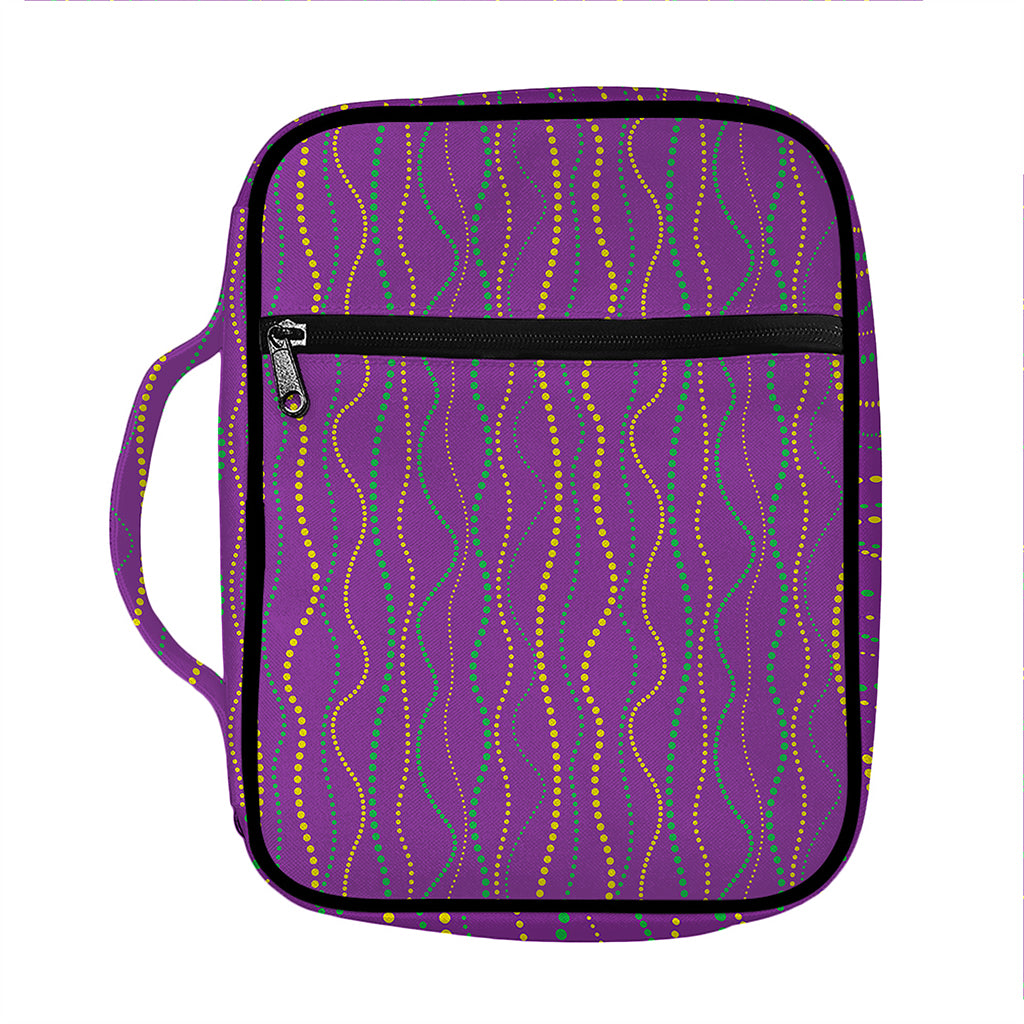Mardi Gras Dot Pattern Print Front Pocket Bible Bag