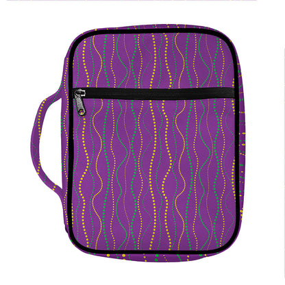 Mardi Gras Dot Pattern Print Front Pocket Bible Bag