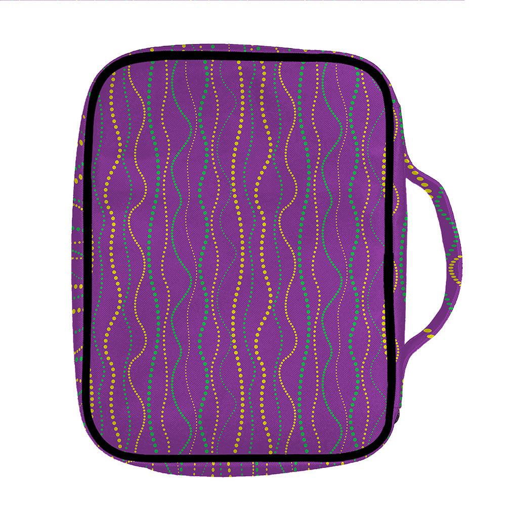 Mardi Gras Dot Pattern Print Front Pocket Bible Bag