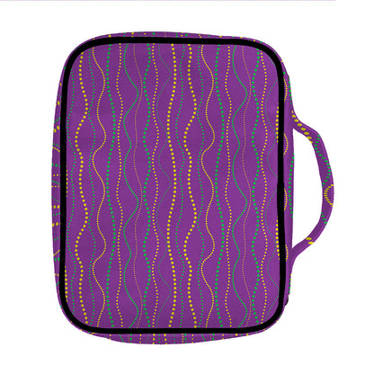 Mardi Gras Dot Pattern Print Front Pocket Bible Bag