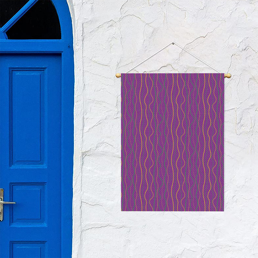 Mardi Gras Dot Pattern Print Garden Flag