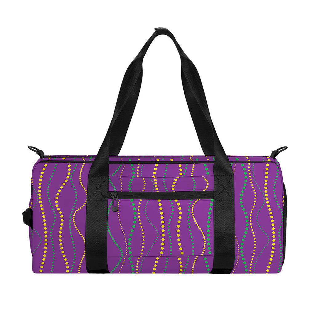 Mardi Gras Dot Pattern Print Gym Bag