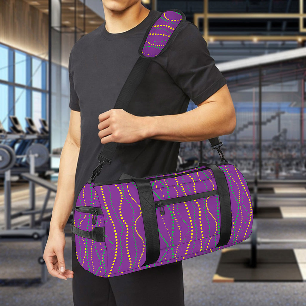 Mardi Gras Dot Pattern Print Gym Bag