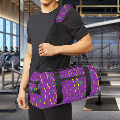 Mardi Gras Dot Pattern Print Gym Bag
