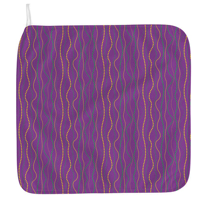 Mardi Gras Dot Pattern Print Hand Towel