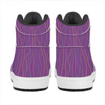 Mardi Gras Dot Pattern Print High Top Leather Sneakers