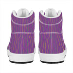 Mardi Gras Dot Pattern Print High Top Leather Sneakers