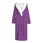 Mardi Gras Dot Pattern Print Hooded Bathrobe