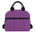 Mardi Gras Dot Pattern Print Insulated Lunch Bag