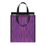 Mardi Gras Dot Pattern Print Insulated Lunch Tote