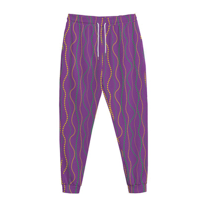 Mardi Gras Dot Pattern Print Jogger Pants
