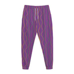 Mardi Gras Dot Pattern Print Jogger Pants