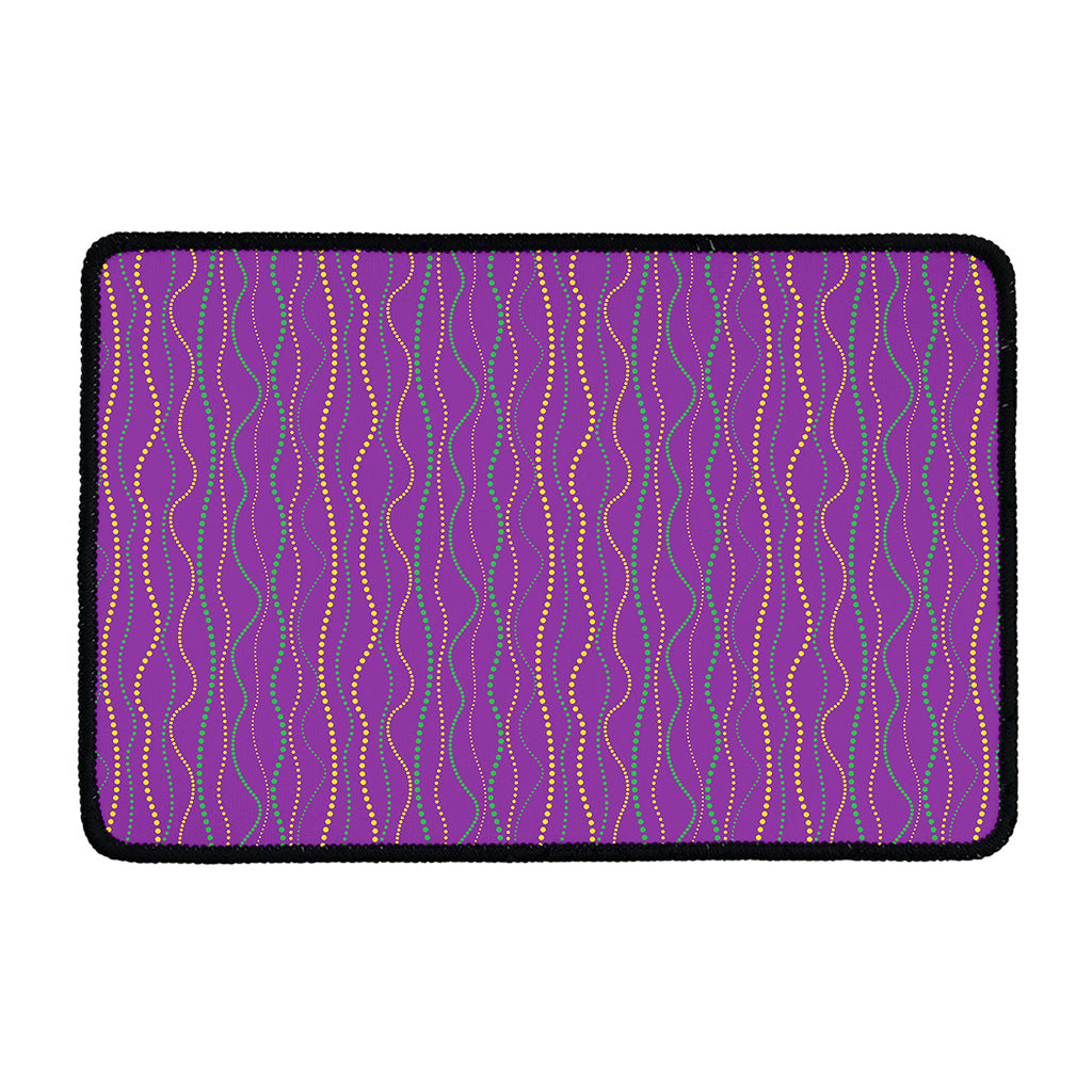 Mardi Gras Dot Pattern Print Kitchen Mat