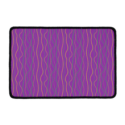 Mardi Gras Dot Pattern Print Kitchen Mat