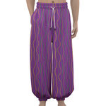 Mardi Gras Dot Pattern Print Lantern Pants
