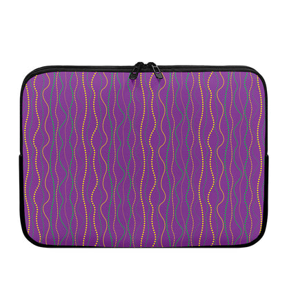 Mardi Gras Dot Pattern Print Laptop Sleeve