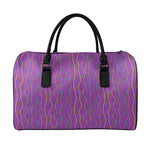 Mardi Gras Dot Pattern Print Leather Duffle Bag