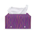 Mardi Gras Dot Pattern Print Leather Tissue Box Cover