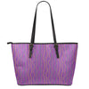 Mardi Gras Dot Pattern Print Leather Tote Bag