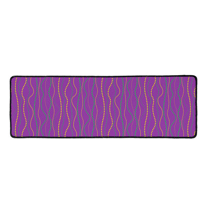 Mardi Gras Dot Pattern Print Long Kitchen Mat