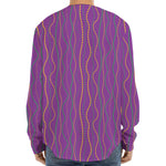 Mardi Gras Dot Pattern Print Long Sleeve Baseball Jersey