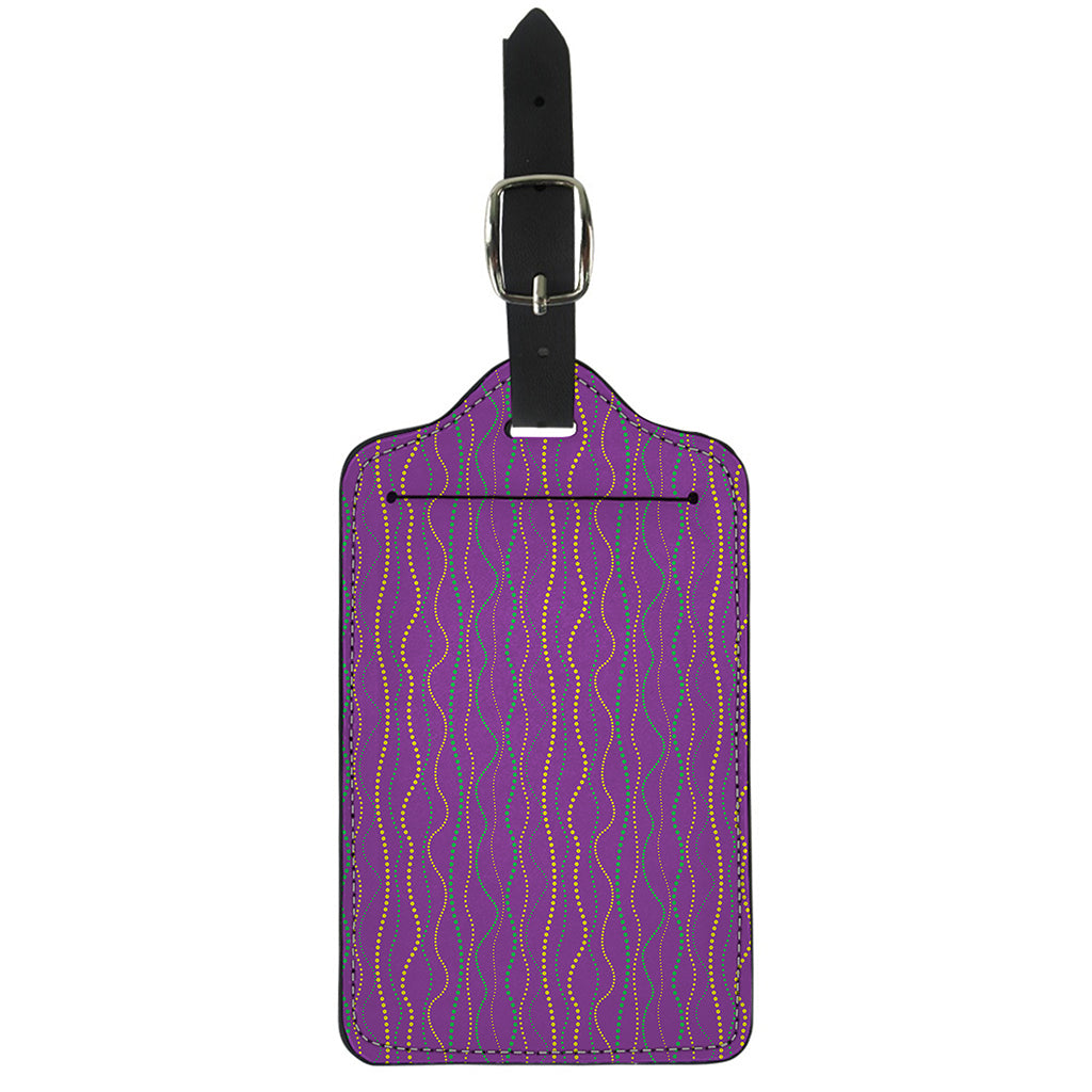 Mardi Gras Dot Pattern Print Luggage Tag