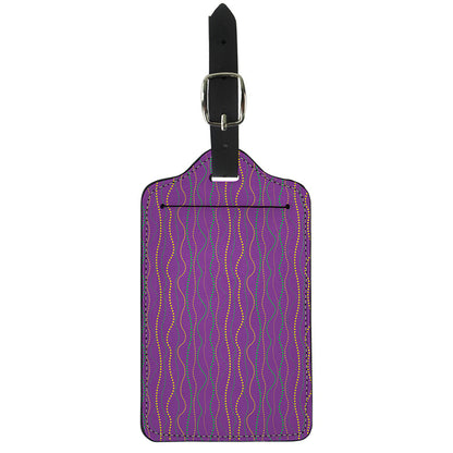 Mardi Gras Dot Pattern Print Luggage Tag