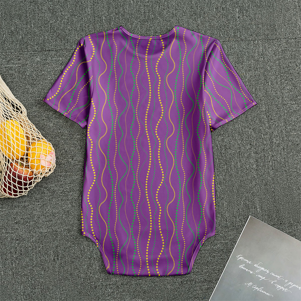Mardi Gras Dot Pattern Print Men's Bodysuit