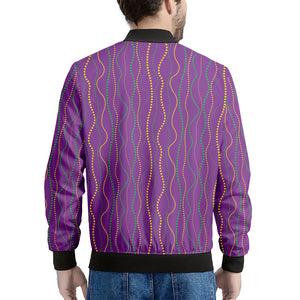 Mardi Gras Dot Pattern Print Men's Bomber Jacket