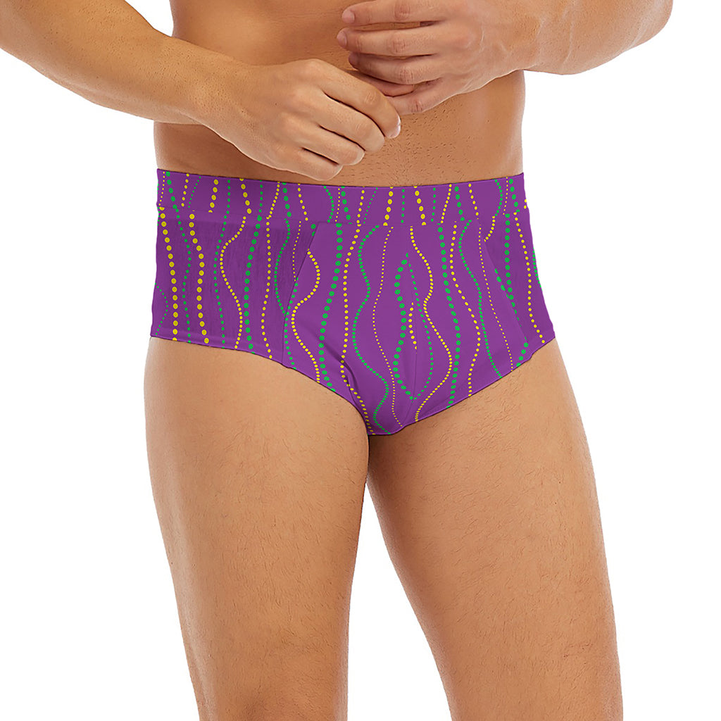 Mardi Gras Dot Pattern Print Men's Briefs