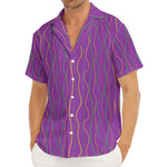Mardi Gras Dot Pattern Print Men's Deep V-Neck Shirt