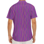 Mardi Gras Dot Pattern Print Men's Deep V-Neck Shirt