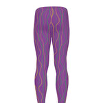 Mardi Gras Dot Pattern Print Men's leggings