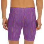 Mardi Gras Dot Pattern Print Men's Long Boxer Briefs