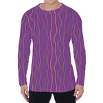 Mardi Gras Dot Pattern Print Men's Long Sleeve T-Shirt