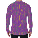 Mardi Gras Dot Pattern Print Men's Long Sleeve T-Shirt