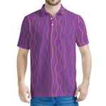 Mardi Gras Dot Pattern Print Men's Polo Shirt