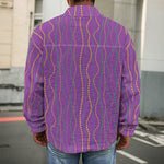 Mardi Gras Dot Pattern Print Men's Shirt Jacket